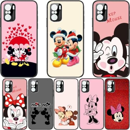 Lovely Mouse Disney Phone Case For xiaomi redmi POCO F1 F2 F3 X3 Pro M3 9C 10T Lite NFC Anime Black Cover Silicone Back Prett mi