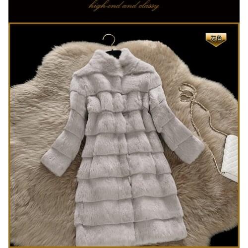 Top quality wave cut Real genuine natural full pelt whole skin rabbit fur coat women fashion jacket custom any size