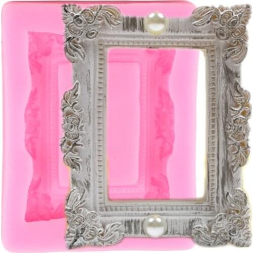 Retro Pearl Frame Silicone Mold Fondant Chocolate Moulds Relief Cake Border Polymer Clay Candy Molds Cake Decorating Tools