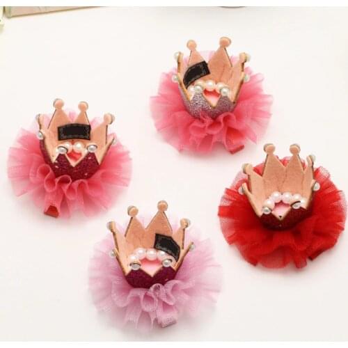Dog Cat Pet Hair Clip Hairoins Cute Lace Princess Crown Wedding Birthday Party Photography Decoration Pet Supplies Gift