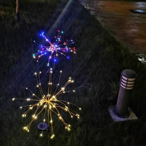 LED Solar Fireworks Lights 90/150 LEDs Waterproof Solar String Light Lawn Garden Christmas Fairy Lights Holiday Decoration 2