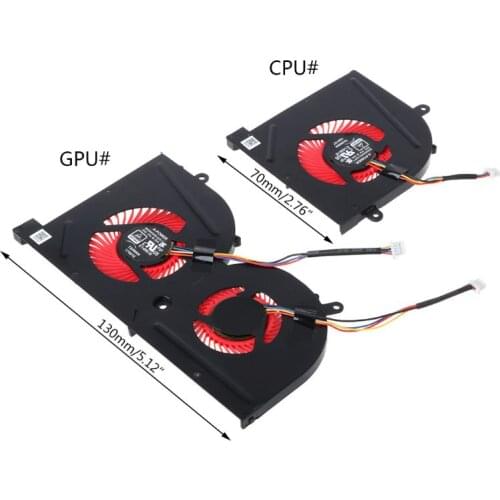 Laptop GPU CPU Cooling Fan for MSI GS63VR GS63 GS73 GS73VR MS-17B1 Stealth Pro CPU BS5005HS-U2F1 GPU BS5005HS-U2L1 Cooler M2EC