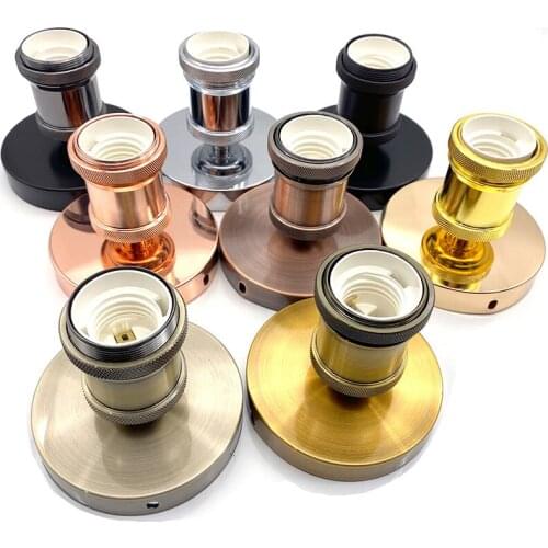 E27 Screw Port Aluminum Retro Antique Ceiling Lamp Base Holder Aluminum Shell Bulb Light Screw Socket Wholesale