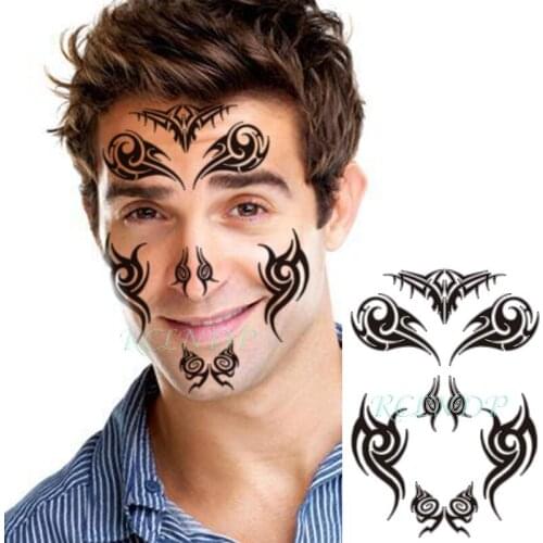 Waterproof Temporary Tattoo Sticker Tribal Totem The Maoris Face Art Design Pattern Flash Tatto Fake Tatoo for Women Men