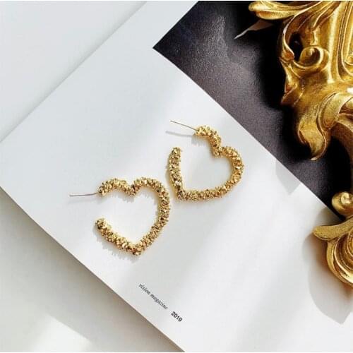 Fashion Vintage Earrings For Women Big Geometric Statement Metal Earrings 2021 Trendy Heart Drop Earings Gift Jewelry Accessorie
