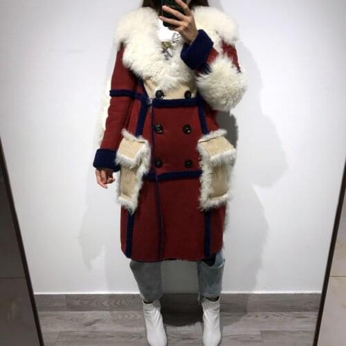 Suede leather coat women real leather coat ladies suede coat