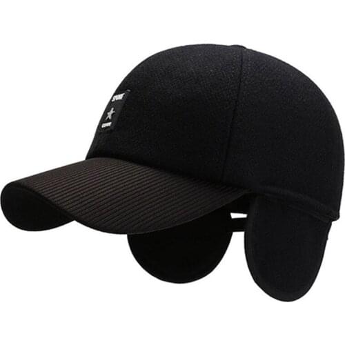 Winter Windproof Warm Earmuff Hats Mens Thick Warm Baseball Caps Snapback Cap Letter Fashion Sports Cap Adjustable Size Dad Hat