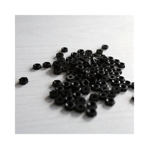 100 Pcs Newest Black Nylon Nuts Hexagonal Standoff Spacer M3 Nut Wholesale