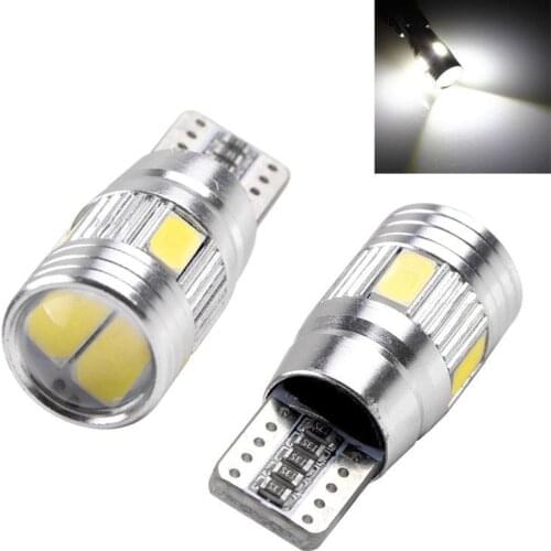2/4pcsx T10 Canbus led 194 168 W5W 5630 6LED SMD Side Clearance Instrument License plate map Interior Wedge Bulb White 12V