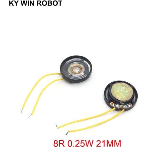 2pcs/lot New Ultra-thin Toy-car horn 8 ohms 0.25 watt 0.25W 8R speaker Diameter 21MM 2.1CM With Wire