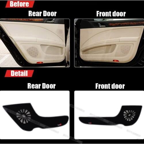 4pcs Fabric Door Protection Mats Anti-kick Decorative Pads For Skoda Superb