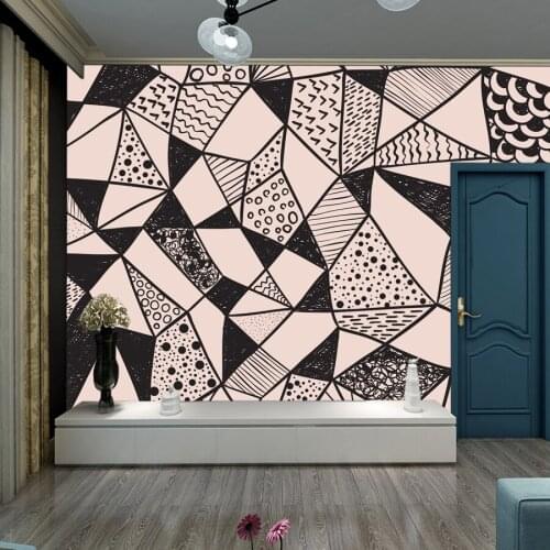 Custom Grid Pattern Abstract Interior Wall 3d Wallpaper Home Walls Paper Decor for Living Room Peel Stick PVC Vinyl Printing