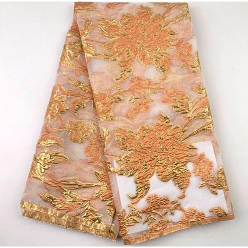 African Nigerian Tulle Lace Embroidery Organza Net Lace Material High Quality Jacquard Brocade Lace Fabric For Party Dress Y0004