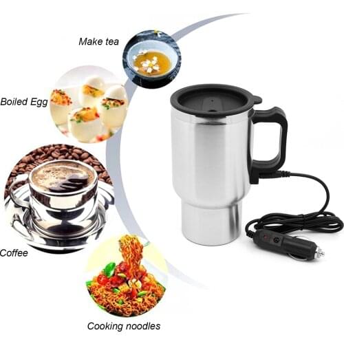 Car Electric Kettle Travel Thermoses Heating Water Bottle Heating Cup with Indicator Light for Water Tea Coffee Milk Car Kettle