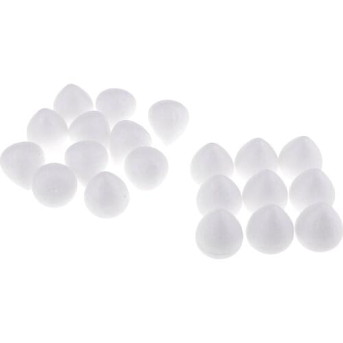 20x 35mm White Polystyrene Foam Craft Drops Rose Bud For Stocking Flower DIY