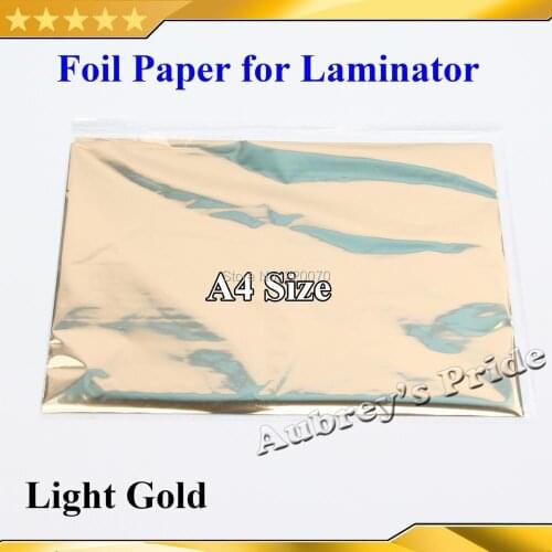 Free Shipping 50Sheets 20x29Cm A4 Light Gold Hot Stamping Foil Paper Laminator Laminating Type Transfere Printer Business Card