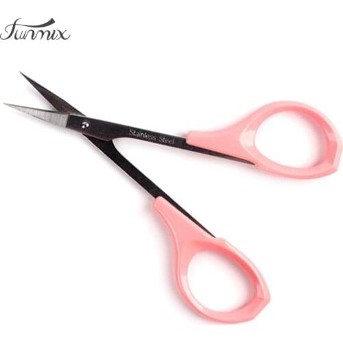 Brand Professional High Quality Eyebrow Eyelash Scissors Trimmer Straight or angle Fake Eyelash Extension Tool