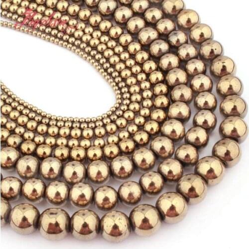 2,3,4,6,8,10mm Smooth Borwn Round Hematite (No Magnetic) Beads Natural Stone Beads For Necklace Jewelry Making 15" Free Shipping