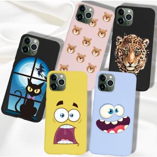 Cat Case For iPhone 11 7 Plus 8 6 6S XR XS Max XS X S 11 Pro Case Back Cover Silicone Soft TPU Candy Cartoon For iPhone SE 2020