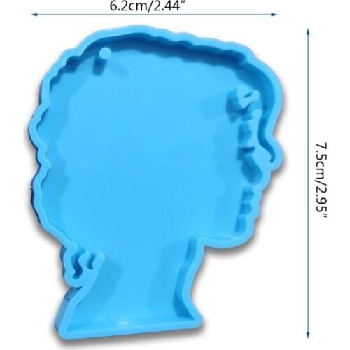 Human Head Series Epoxy Resin Mold Keychain Pendant Silicone Mould DIY Crafts Jewelry Casting Tools W0YA