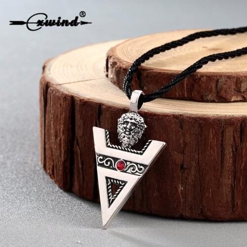 Cxwind Retro Veles Sign Necklace & Pendant Slavic Culture Pagans Amulet Triangle Crystal Necklace Statement Jewelry Collier