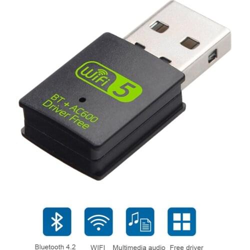 Dual Band USB Wifi Adapter 600Mbps Bluetooth-Compatible 802.11ac Mini Wifi Dongle Wireless Network Card 2.4G/5GHz for PC/Loptop