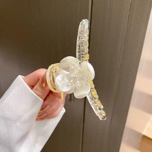 Elegant Large Flower Hair Clip Claw Clamp for Women Girls Shark Hair Clips Hairpins Korean Jewelry Hair Accessories Hair Claws