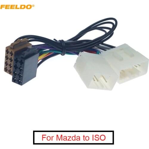 FEELDO 1Pc Car Stereo Conversion Plug Wire Adapter For Mazda to ISO CD Radio Wiring Harness Original Head Units Cable #FD6324