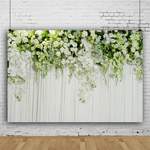 Plants Backdrop Beautiful Flower Wall Party Photography Background Holiday Celebration Photo Booth Studio Decor