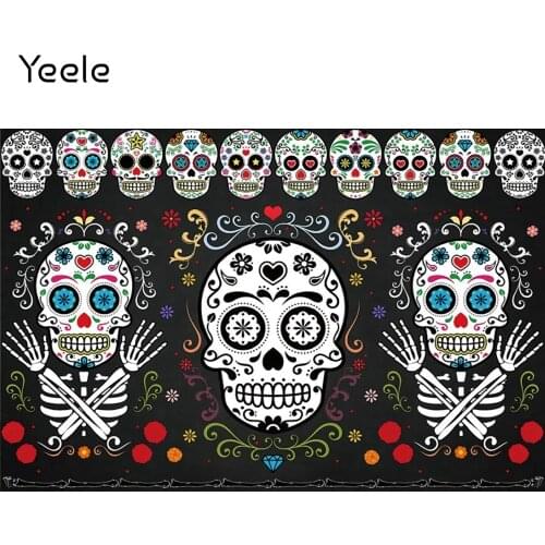 Yeele Photocall Day Of The Dead Backdrop Mexican Skull Party Decor Photography Background For Photo Studio Photographic Props