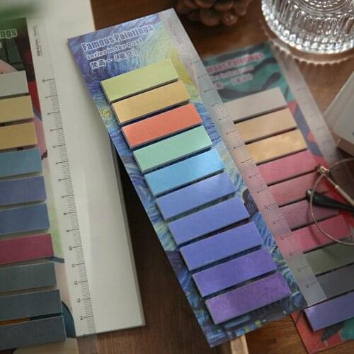 SaYing Master Painting Series Sticker Notes Oil Painting Color And Paper Index Stickers Creative Simple Bookmark School Supplies