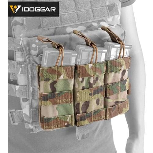 IDOGEAR Tactical 5.56 .223 Magazine Pouch MOLLE Modular Triple Open Top Tactical Airsoft Mag Pouch glock Holsters pistol bag