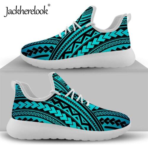 Jackherelook Polynesian Tribal Tattoo Print Women Mesh Sneaker Casaul Female Flats Shoes Breathable Walking Shoe Zapatos Mujer