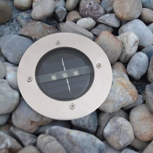 3LED Warm White Light Solar Underground Light Full Metal LED Brick Light Square Light