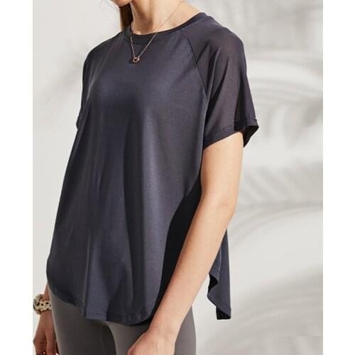 Summer Breathable Yoga Shirts Quick-Dry Short Sleeved O-Neck Running T-shirt Yoga Exercise T-shirt Loose Fitness Sport Tees Top