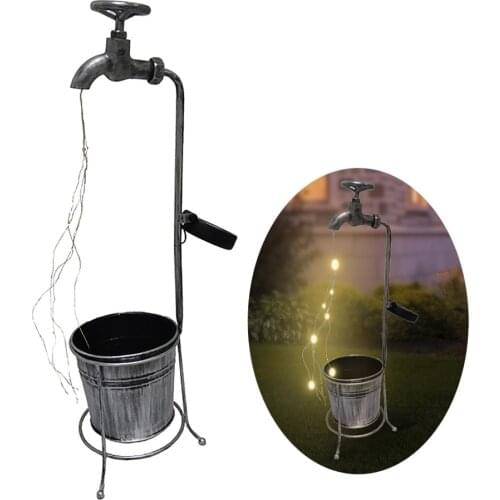 Watering Can Decoration Flowerpot Light Faucet Shape Outdoor LED Fairy Solar Energy Dress Up Lawn Patio For Garden Retro Lights