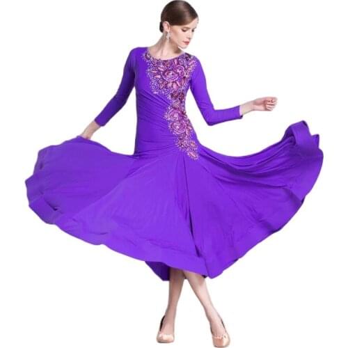 M-1802 Women international standard ballroom dance dress high-end long ballroom dancing practice dresses girls for sale