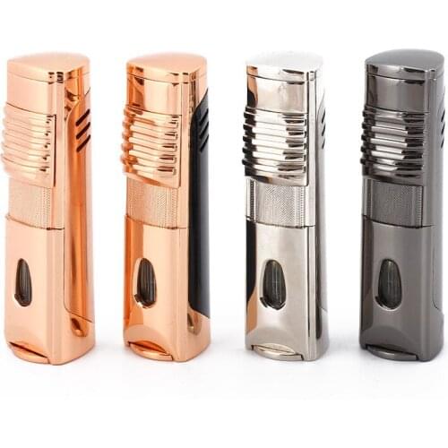Metal Windproof One&Triple Torch Gas Window Lighter Butane Gas Jet Lighter Turbo BBQ Cigar Spray Gun Gadgets For Men