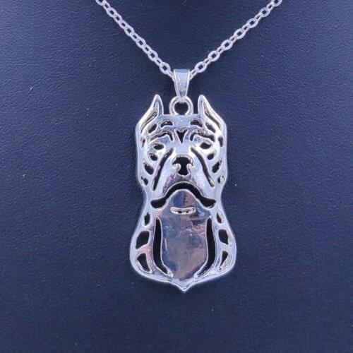 Cute American Pitbull Necklace Dog Animal Pendant Gold Silver Plated Jewelry For Women Female Girls Kids Ladies AKC N056