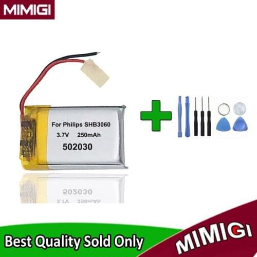 Toolsets + 250mAh Rechargeable Battery For Philips shb3060 Wireless Bluetooth Earphone headset mp3 mp4 Batterie Accumulator AKKU