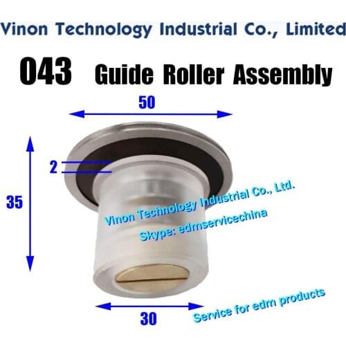 D50xd30x35Hmm (H=2) 043 Guide Roller Assembly Set Parts, Guide-Pulleys Diameter 50mm, Rollers Diam. 30mm, Height 35mm