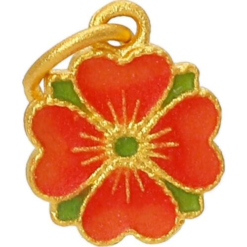 New Arrival 24K Yellow Gold Pendant 999 Gold Flower Necklace Pendant High Quality Pendant