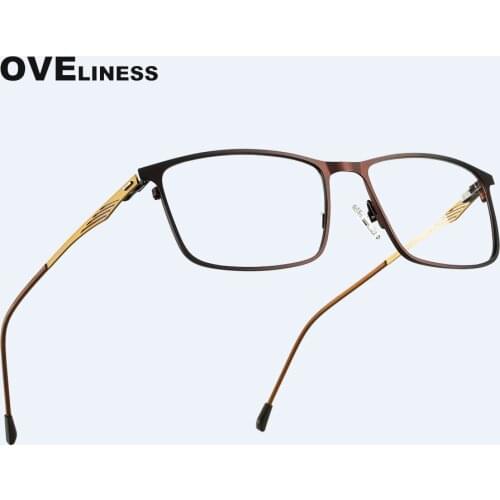 Titanium Alloy Eye Glasses Frame men Square Eyeglasses Optical Transparent Myopia Prescription Metal Screwless Eyewear frames