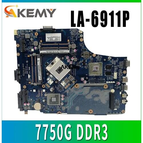 P7YE0 LA-6911P Laptop Motherboard For Acer aspire 7750 7750G MBRMK02001 MB.RMK02.001 4*memory HM65 DDR3 100% tested