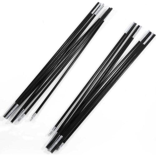 2 pcs 4.48M Tent Support Rod Fiberglass Foldable Camping Awning Pole Sunshade Tent Bracket for 5-6 Person Camping Tent