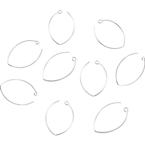 Pandahall 100pcs/lot Approx 23X37X1mm Platinum Brass Earrings Wire Hoops Components DIY Jewelry Findings Accessories Wholesales