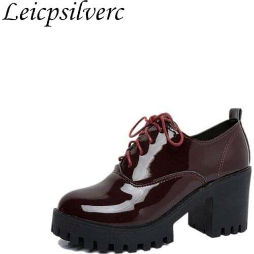 Promotional products Spring and autumn The New fashion popular root High heels Tie Pu Womens shoes Cheap goods 36-40