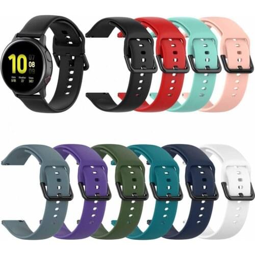 20mm Soft Silicone Watchband Wrist Strap Bracelet Replacement for Samsung Galaxy Watch Active 2 40/44mm Smart Accessories