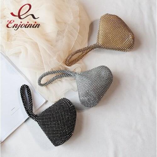 Luxury Fashion Diamond Design Drop Shape Satin Party Women Handbag Clutch Bag Female Designer Bag Purse Evening Bag