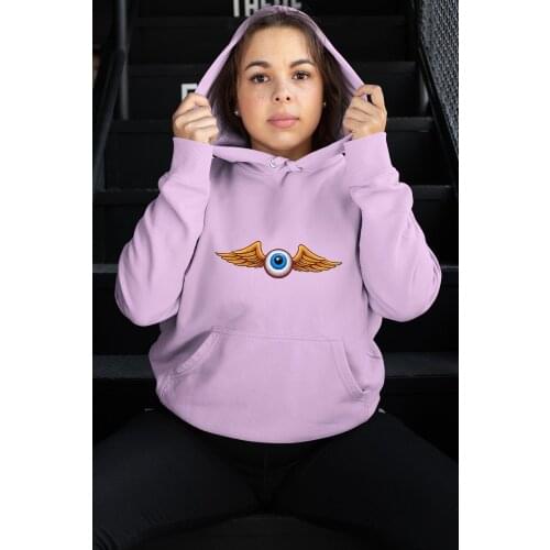 Angemiel Wear Kantalı Eye Pink Women 'S Hooded Sweatshirt